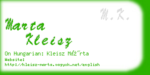 marta kleisz business card